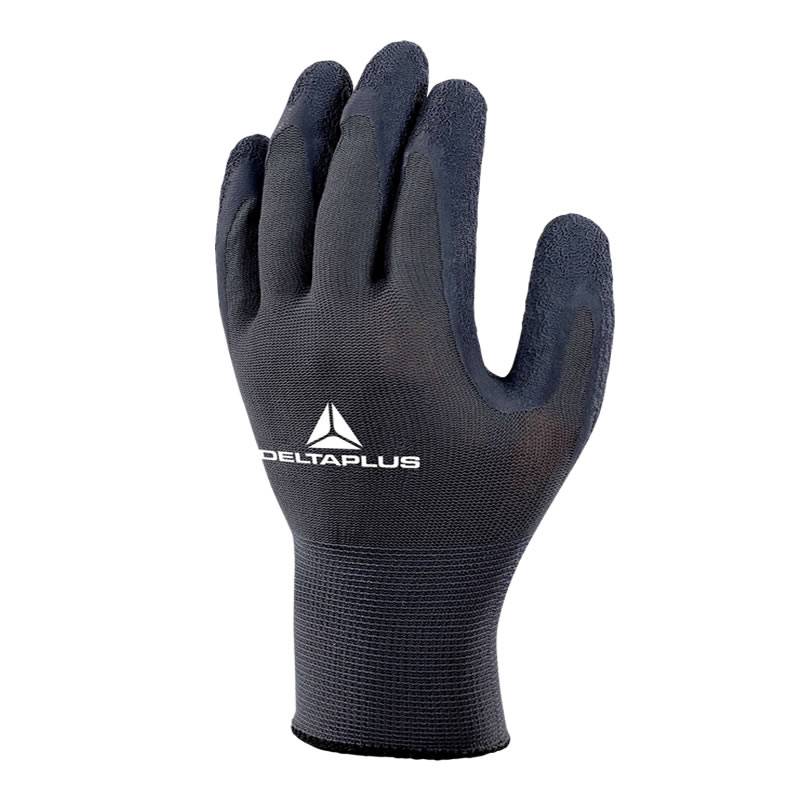 Guante Max Sen Tejido Baño Latex Negro Galga 13 Deltaplus