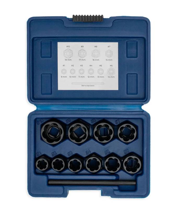 Extractor De Bulones Dañados En Jgo. 10 Pz Enc. 3/8  Bremen