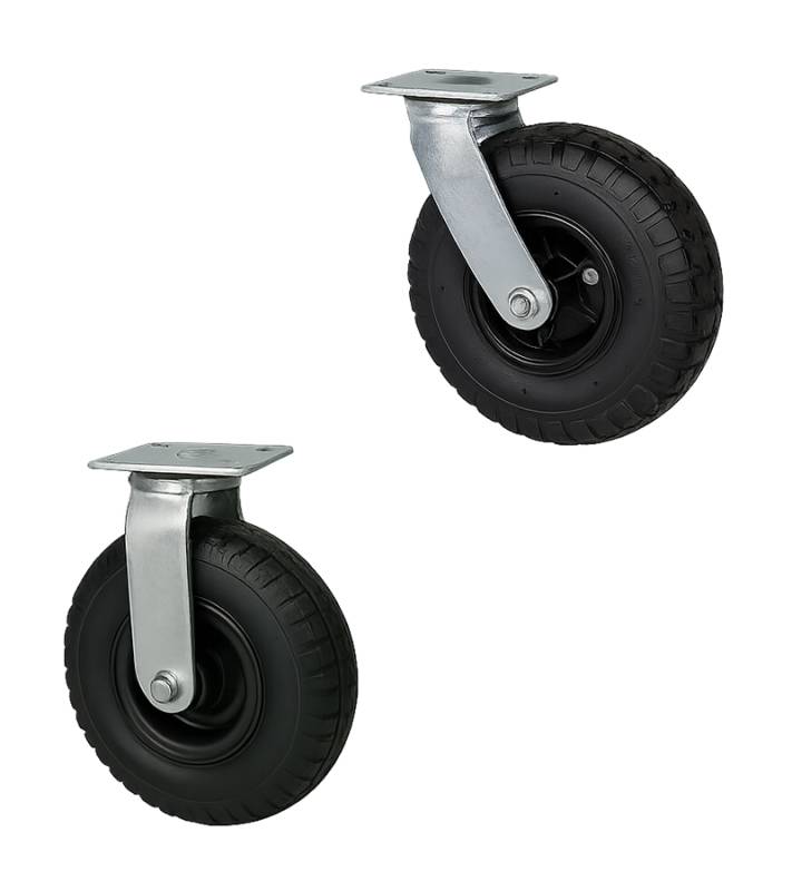 Ruedas 260 Mm X 80 Mm Neumáticas Con Soporte