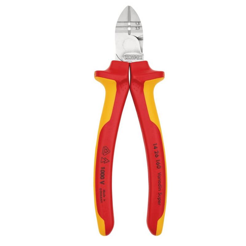 Alicate 6 Oblicuo  Pela Cable 14 26 160 Aislado -- Knipex