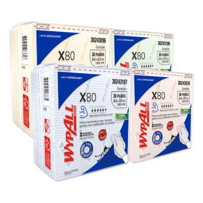 Caja Wypall X80 30 Paños Predoblado 38,4X32,9 -- Kimberly Clark