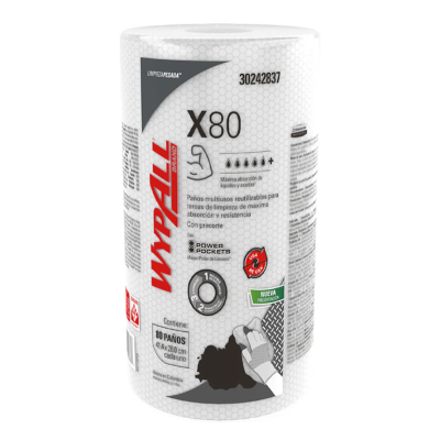 Rollo Paño Limpieza Wypall X80 28X41,4Cm 80 Paños -- Kimberly Clark