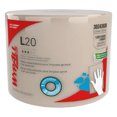 Rollo Paño Limpieza Wypall L20 Jumbo Con Precorte 295Mts -- Kimberly Clark