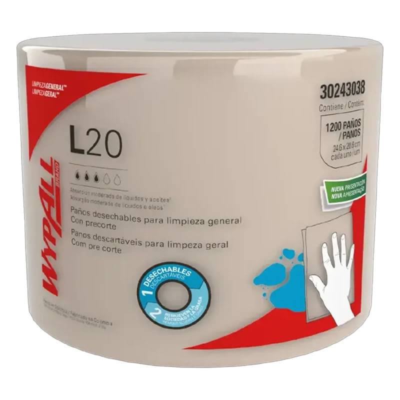 Rollo Paño Limpieza Wypall L20 Jumbo Con Precorte 295Mts -- Kimberly Clark