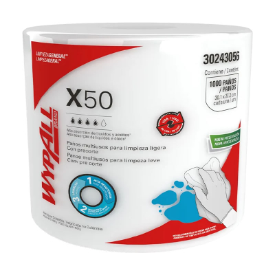 Rollo Paño Limpieza Wypall X50 Jumbo 30,1X27,2Cm 1000 Paños -- Kimberly Clark