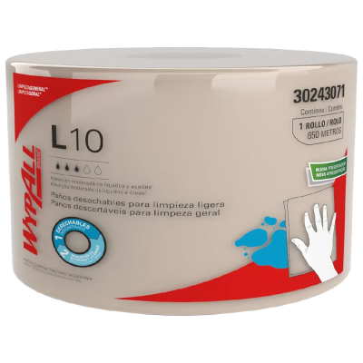Rollo Paño Limpieza Wypall L10 Jumbo Con Precorte 650Mts -- Kimberly Clark
