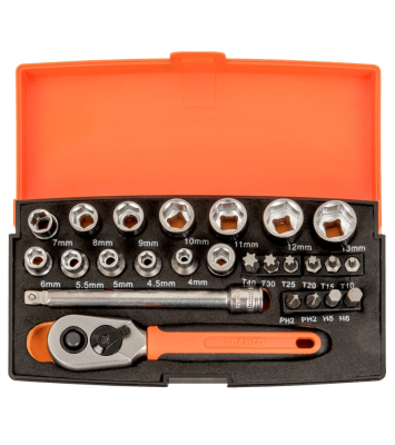 Juego De Bocallaves Enc.1/4 Metrico  Bahco -- Sl25