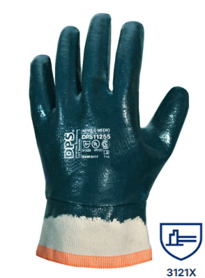 Guantes Nitrilo Azul Medio Baño Puño Lona T-10 Depascale