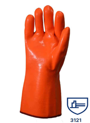Guantes Pvc Naranja Fluo Forrado P/Baja Temperatura L:35Cm T-10 Dps
