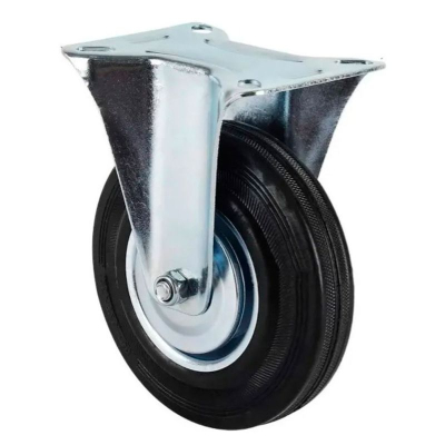 Rueda 125Mm Chapa Goma Base Fija -- Kushiro