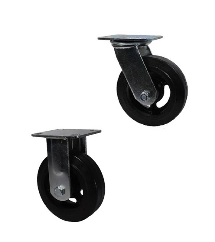 Ruedas De Hierro Y Goma C/Soporte