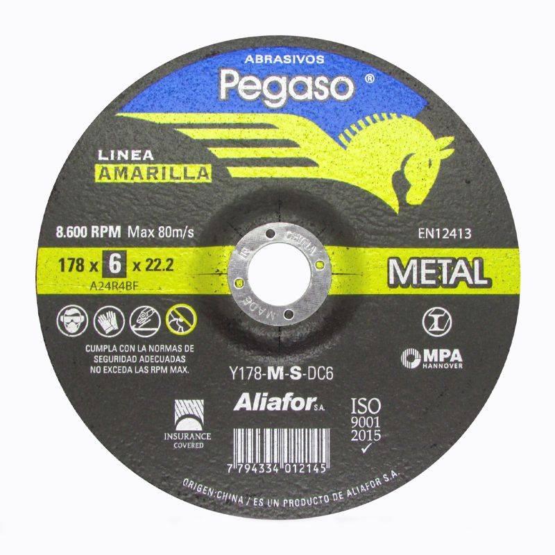 Disco De Desbaste Inox.linea Amarilla -- Pegaso
