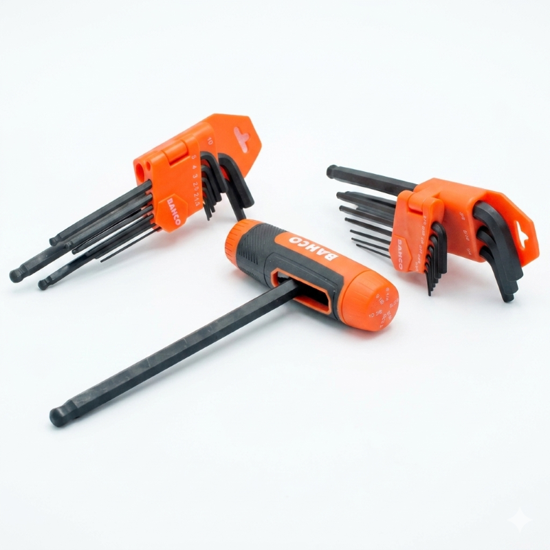 Juego Llaves Allen Mm/Pulg + Mango  Bahco -- Pla001-Hx