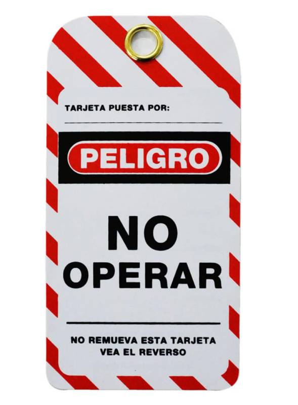 Tarjeta No Operar  76Mm X 138Mm Roja/Blanca Ucu