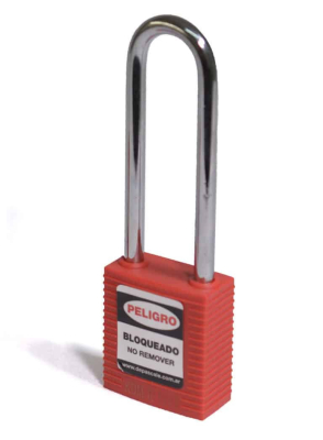 Candado Termoplástico Rojo, Paso 20X76Mm De Acero Inoxidable, Dos Llaves Ucu